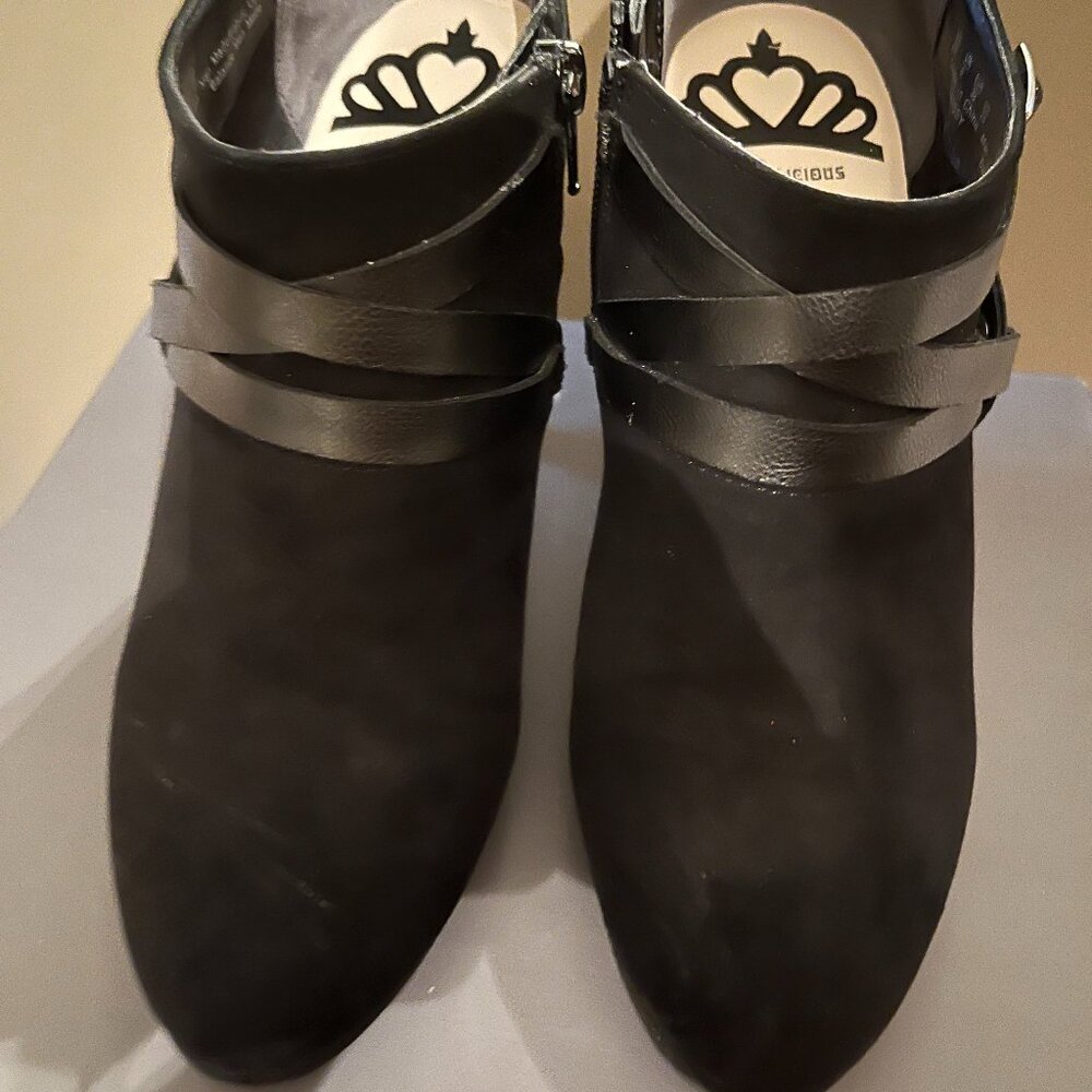 Fergalicious Crissy Black Faux Suede Bootie